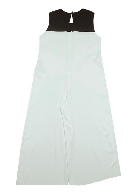 Tuta bambina bianco/nero in viscosa Manila Grace | 163AMJS25/SUBIANCO/NERO